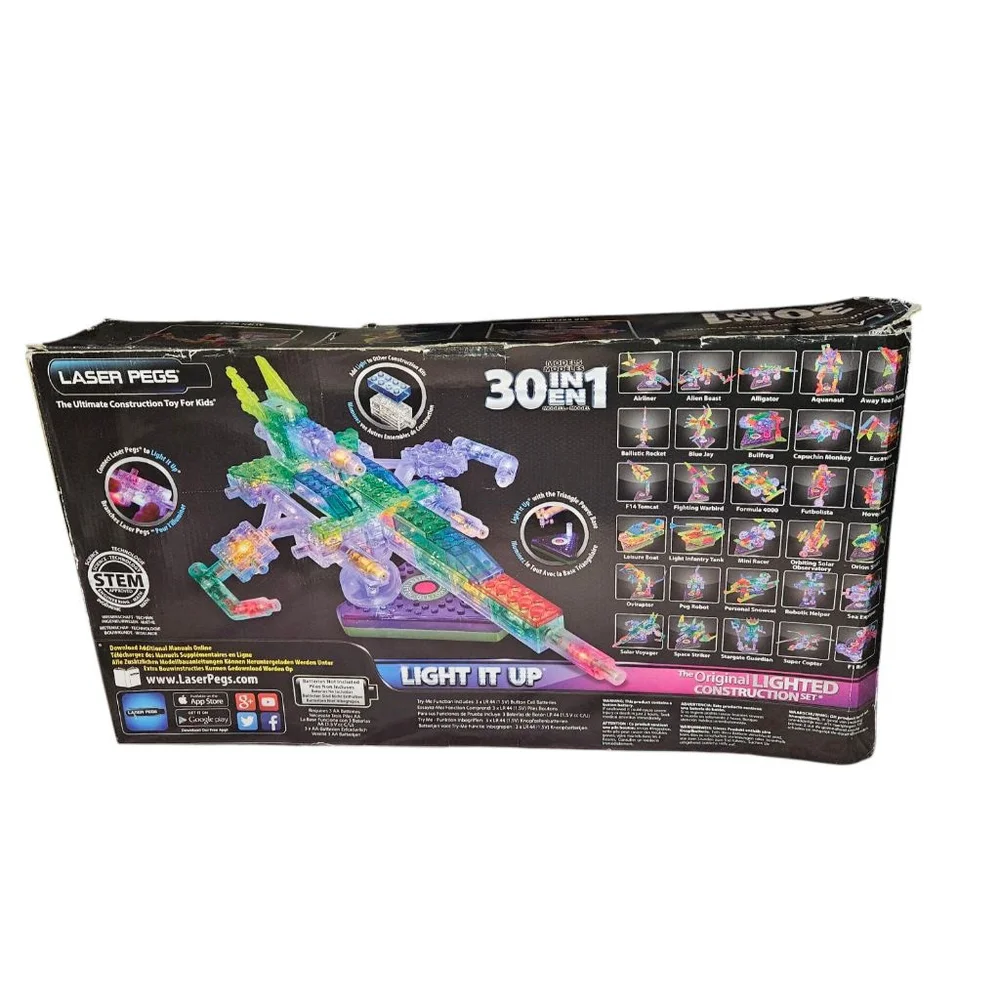 Laser Pegs Super Copter Building Set One Size Clear Multi-color New